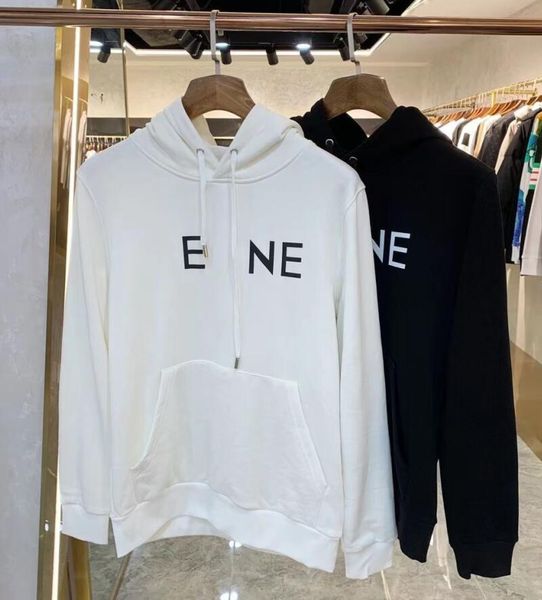 

the designer's new celi letter-printed hoodie for men and women is the same loose casual fashion large size m-5xl, Black