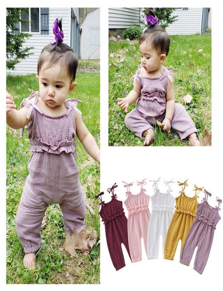 

mikrdoo newborn infant baby girl bodysuit summer cute clothes straped ruffle romper cute solid color jumpsuit for 024 months5007097, Blue