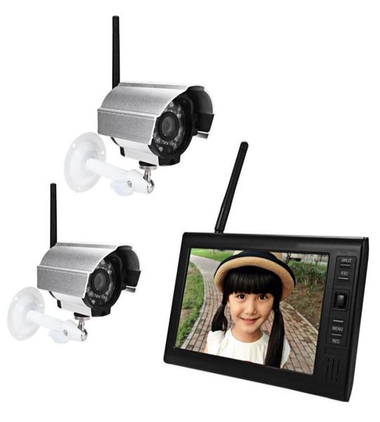 

sy602d12 7 inch tft lcd screen monitor 24g wireless waterproof night vision ip camera6193359, Black;white