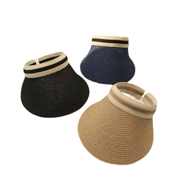 

wide brim hats bucket hat female summer straw korean ins air sunhat versatile internet celebrity sun protection uv beach 230629, Blue;gray