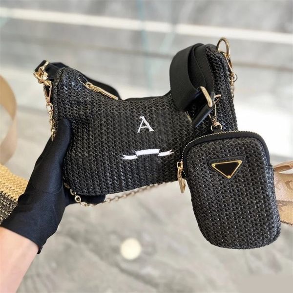 

handbag designer bags straw purses classical three in one bolso fashion casual shoulder bags men woman trendy summer xb050