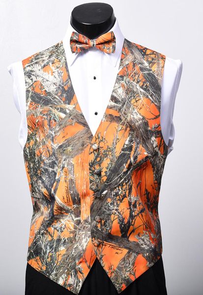 

2018 new arrival airtailors fashion camo vest for rustic wedding mens camouflage dress vest plus size orange color2150774, Black