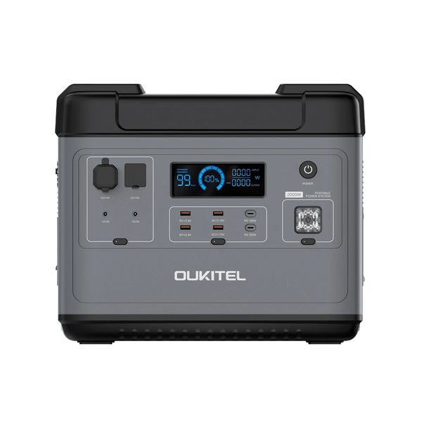 

us direct oukitel p2001 2000w/2000wh lifepo4 battery portable power station storage solution solar powered outdoor generator emergency power