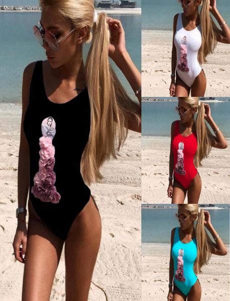 

mj117 2019 new one piece swimsuit cartoon printed swimwear women bathing suit beach backless monokini swimsuit female7462495