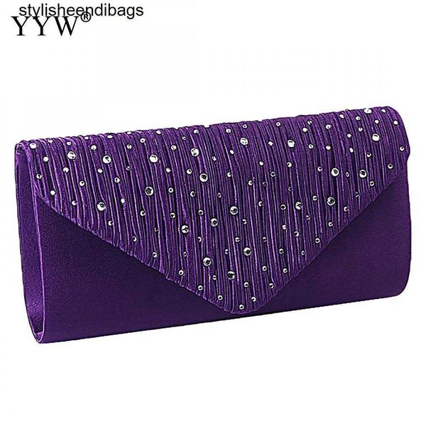 

totes satin tiny glass beads clutches for women fashion evening purple chain shoulder bags party wedding vintage pearl softback stylisheendi