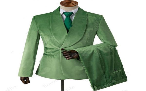 

slim fit velvet green 2020 jacquard men suit tailor single breasted notched lapel blazer party prom suits jacketpantsvest4556301, Black;gray