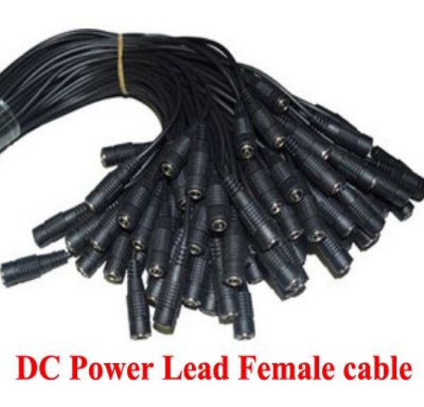 

500pcs lot 21 x 55mm dc power lead female cable pigtail for cctv camera power supply dhl 6331365
