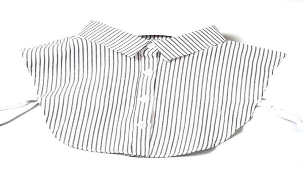 

bow ties vertical striped detachable collar womenman vintage choker necklace lapel shirt fake false clothing8150508, Black;gray