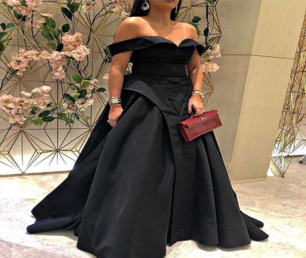 

2018 aline prom dresses with off shoulder v neck sleeveless floor length simple elegant party evening gowns7818883, Black;red