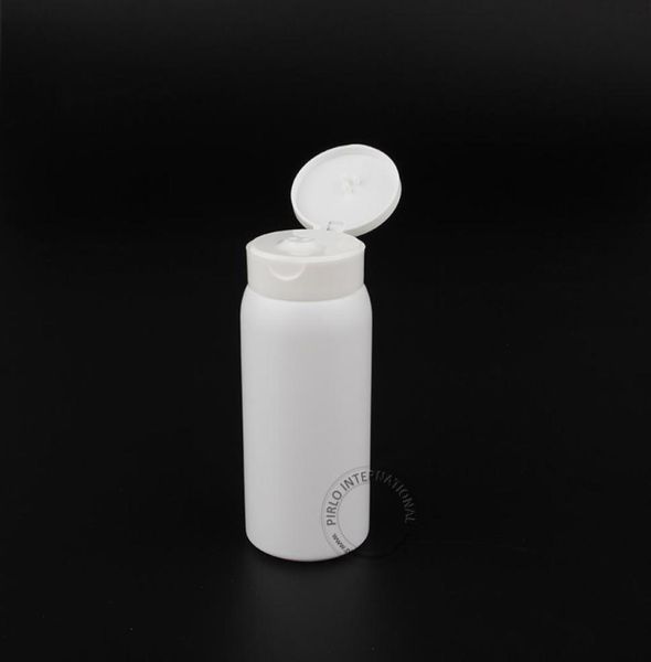 

50 x whole 100g a empty plastic powder bottles white pe cleansingmedicinal powder jar with pp lid cosmetic packaging6652791