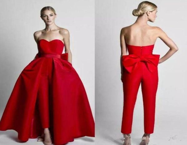 

2020 new modest red jumpsuits wdding dresses with detachable skirt strapless bride gown bridal party pants for women custom made 78495079, White
