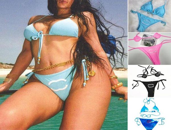 

fashion designer youth girl swimwear mini brazilian swimsuit letter laceup bikini set thongs beach lady bathing suit wom5378012, White