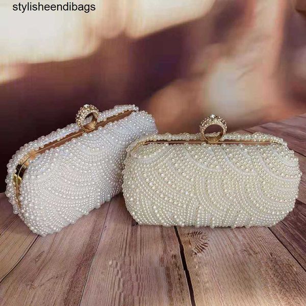 

totes beaded women evening bags finger ring day clutch wedding bridal handbags full pearl embroidery holder purse stylisheendibags