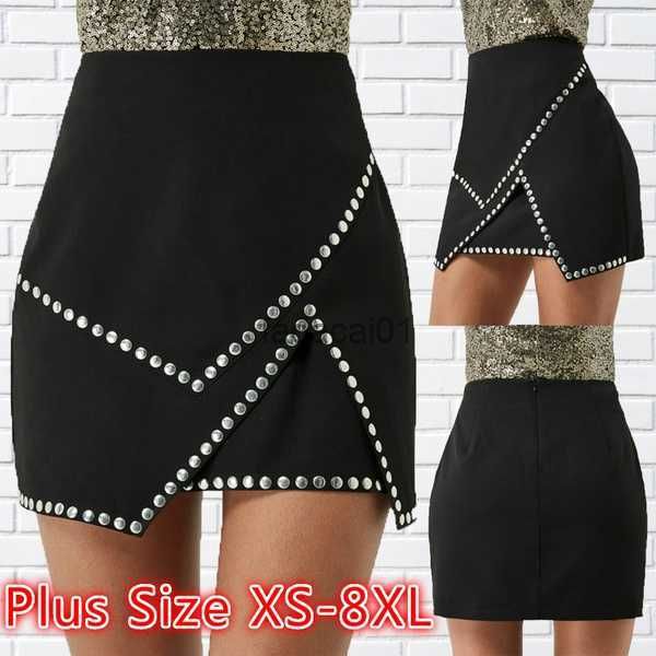 

2022 new women black skirts buttons summer fashion elastic waist flared pleated skirt dress large size dress xs8xl l230621