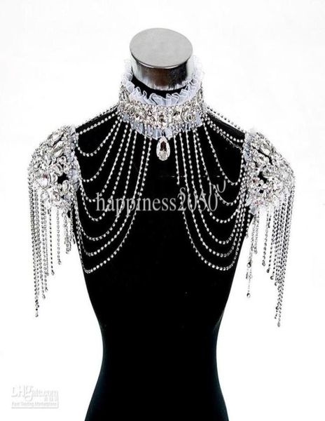

sell bride shoulder chain bridal beads wraps bride wedding necklace bridal jewelry earrings n3020026217883, White