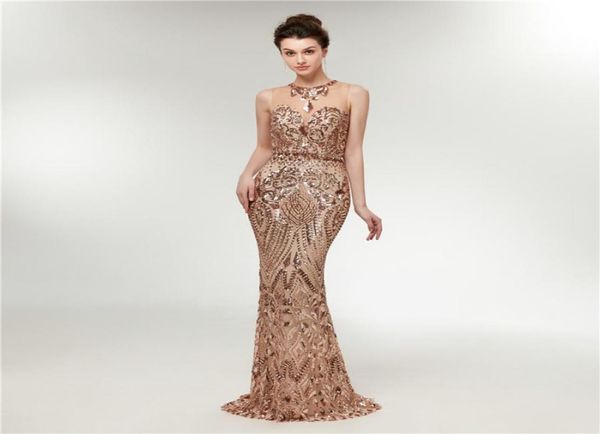

sequins mermaid evening dresses sheer formal gowns sleeveless jewel prom dresses appliques wedding guest dress party dress c06577012, Red