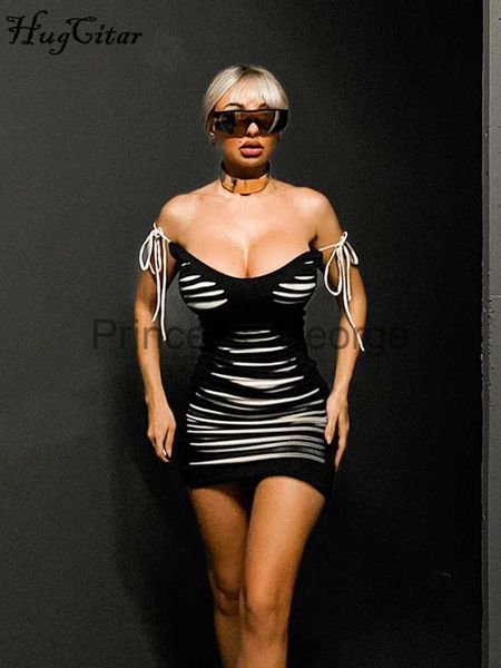 

party dresses hugcitar matching color sleeveless slips backless bodycon mini dress 2023 summer women streetwear party y2k clothes x0629, White;black
