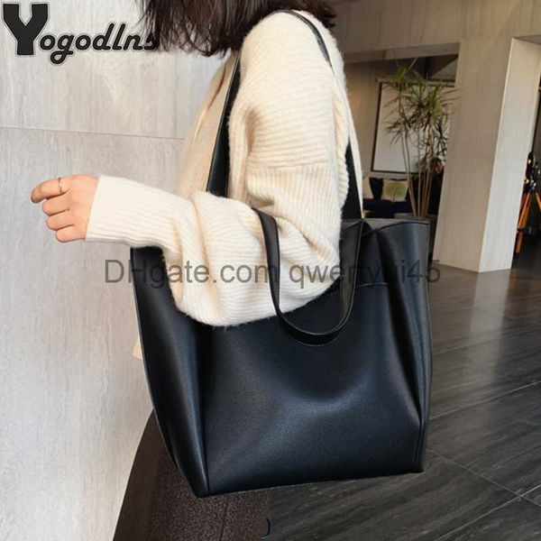 

totes women's bag large capacity shoulder bags pu leather handbags and purse female retro tote bags sac a main femme