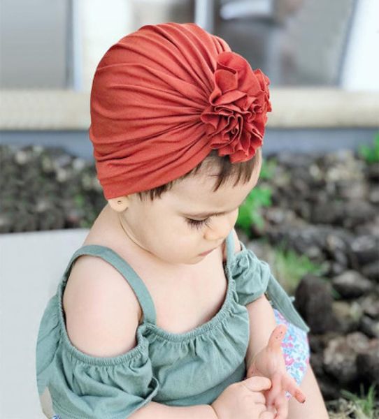 

2019 ins spring and summer new children039s pleated flower hat newborn baby cotton indian headgear ty37761066, Yellow