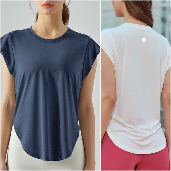 

ll-420 women's active shirts & tees yoga outfit short sleeve tshirt solid color sports shirts running excerise gym fitness trainer girl
