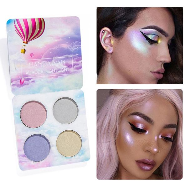 

4 colors luminous eyeshadow pallete chameleon glitter eye shadow brighten pigment makeup pallete highlighters palette4190618