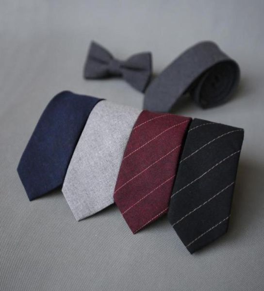 

bow ties cotton 7 cm formal business work wedding necktie fashion causal striped tie with gift box5820458, Black;gray