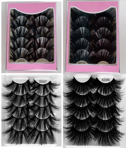 

new 5 pairs 5d mink lashes hair false eyelashes criss cross fluffy thick long eyelashes handmade eye beauty makeup 25mm extension4654842