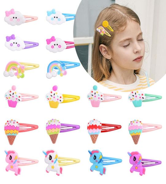 

baby girls barrettes clips princess hairpins infant cloud fruit animal rainbow shape hairgrips children simple cute bb clip kids a3983782, Slivery;white