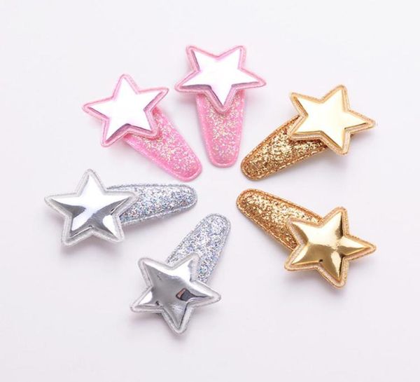 

old cobbler ets001 hair accessories baby clip fivepointed star flash powder plastic spraying color droplet shape candy girl8468065, Slivery;white