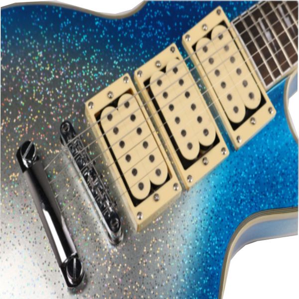

blue color sparkle electric guitar ace frehley bulky grain painting 3h pickups