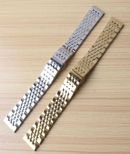

new arrival 2017 18mm 19mm 20mm 21mm watchband mens women stainless steel band silver gold watches bracelet straps15410485, Black;brown