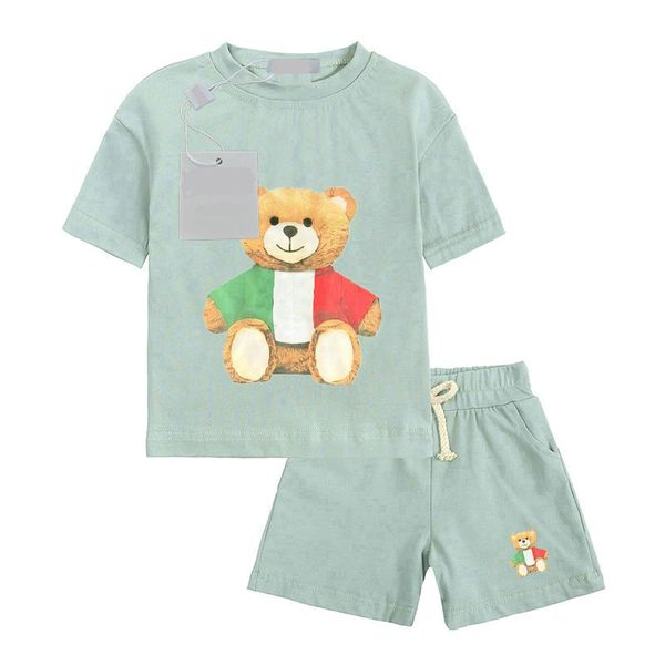 

children's set clothing t-shirt suit 2-piece high-quality summer clothing cartoon short sleeve t-shirt shorts 90cm-160cm a, White
