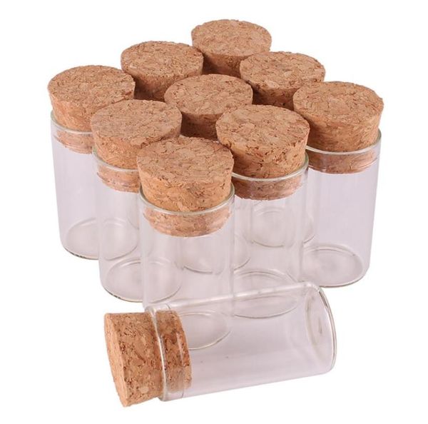 

100pcs 6ml size 2240mm small test tube with cork ser bottles spice container jars vials diy craft6348648