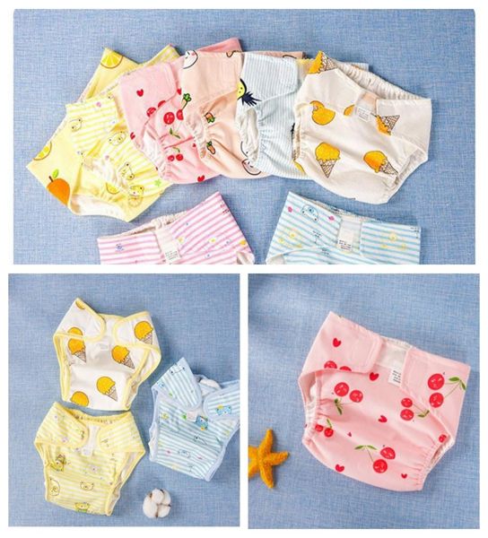

baby cloth diaper cover washable nappy stripe cartoon print reusable baby diapers5356586
