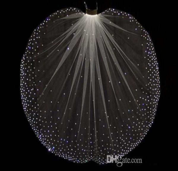 

dazzling rhinestones one layer elbow length bridal veils tulle with comb wedding accessories6946170, Black