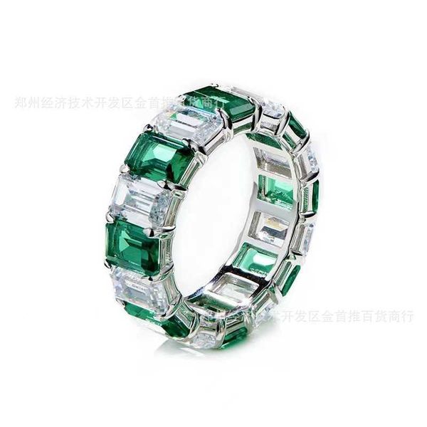 

tiffay 925 sterling silver high carbon ring emerald men's and women's drill