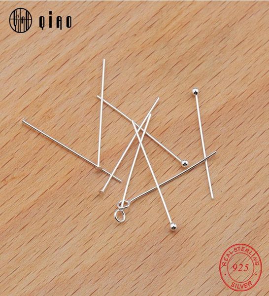 

whole 25mm 925 sterling silver ball head pins eye head pinsflat head pins for earring making jewelry fingdings 20pcspack7916648, White