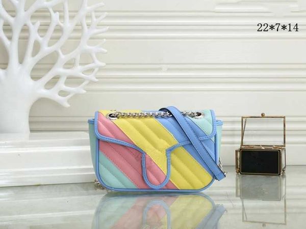 

2020 fashion women's bag single shoulder crossbar makaron chain cover bag 7bw0