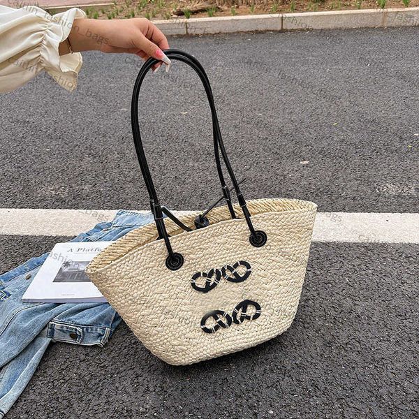 

beach bags womans fashion designer bags vintage anagram straw shopping bag tote bag fold shopper raffia shoulder handbag luxury weave crossb
