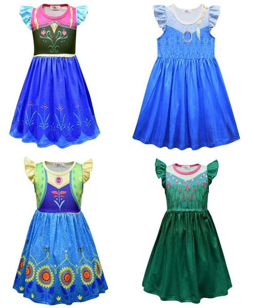 

snow queen 2 baby girl princess dress for kids party cosplay costume kids fly sleeve ruffle aline dresses children clothing9433340, Red;yellow