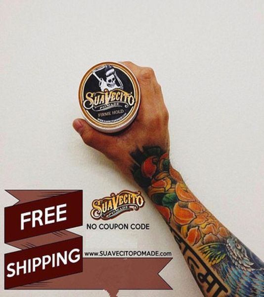 

113g suavecito pomade hair waxes strong style restoring pomade hair gel style tools firme hold big skeleton slicked back hair oil 3727846