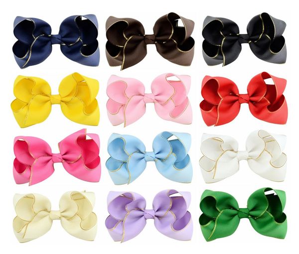 

baby girls bow hairpins large bowknot barrette kids hair boutique bows children hair accessories kfj413102072, Slivery;white