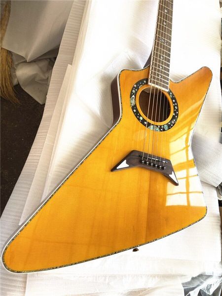 

factory high - quality custom - shaped electric guitar - hole spruce panel