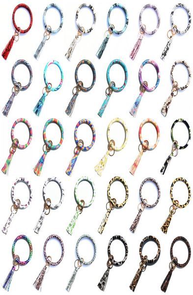 

bracelet key chain holder pu bangle keyring glitter tassel wristlet keychain holder women girl fashion jewelry accessories bc6558057292, Red;brown