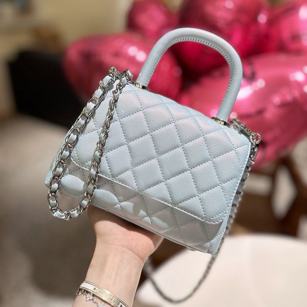 

womens classic flap pearly blue bags co handle tote caviar quilted silver metal hardware matelasse chain cossbody shoulder multi pochette de