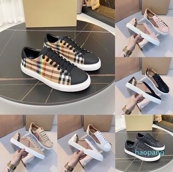 

casual shoes designer women leather sneakers lace-up check vintage check-print canvas, Black