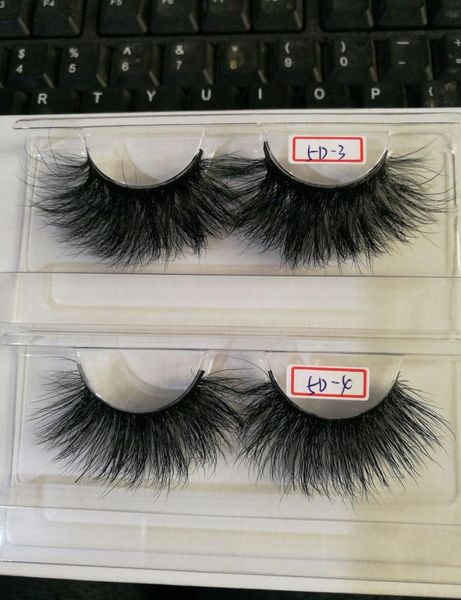

25mm long 3d mink hair false eyelashes to make eyelash lengthening version by hand with paper box dhl 5696647