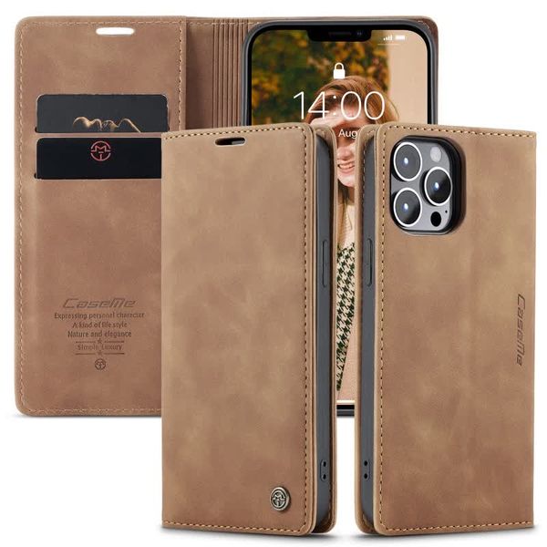 

luxury designer phone case business, fashion, magnetic suction, anti drop phone case, new flip protective leather case pu+tpu iphone 14 pro