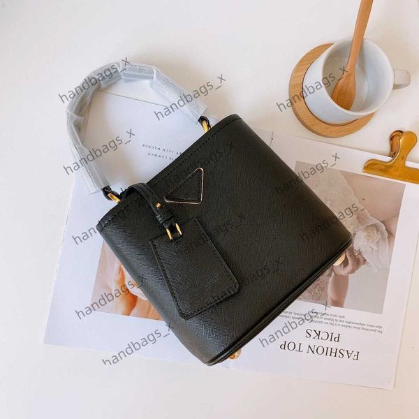 

designer bag p bag p family leather mini bucket bag new versatile cross pattern portable one shoulder slanting small bag women's fashio