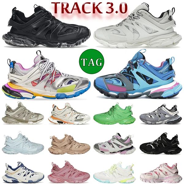 

with box luxury brand designer men women casual shoes track 3.0 triple white black sneakers tess.s. gomma leather trainer nylon printed plat